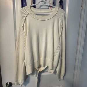 Pilcro Cream Crew Neck Sweater